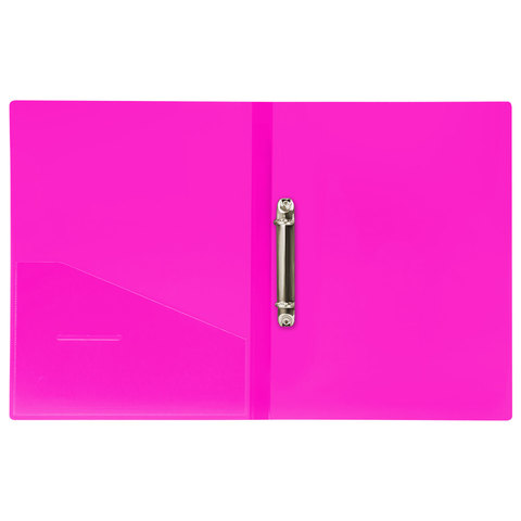 Папка на 2 кольцах BRAUBERG "Neon", 25 мм, внутренний карман, неоновая Папка на 2 кольцах BRAUBERG "Neon", 25 мм, внутренний карман, неоновая