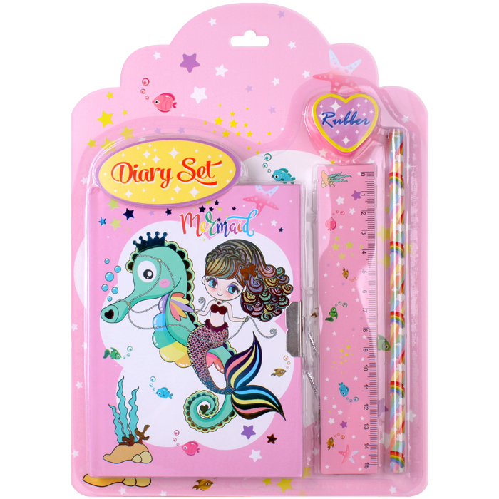 Набор канцелярский "Русалочка" 4 предмета, ассорти Набор канцелярский "Русалочка" 4 предмета, ассорти