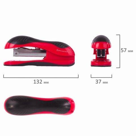 Степлер №24/6, 26/6 BRAUBERG "JET", до 25 листов, эргономичный,