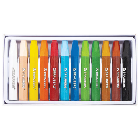 Пастель масляная восковые мелки утолщенные 12 цветов, BRAUBERG PREMIUM, 272711 Пастель масляная восковые мелки утолщенные 12 цветов, BRAUBERG PREMIUM, 272711