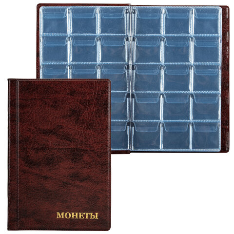 Альбом нумизмата для 240 монет, 125х185 мм, ПВХ, коричневый, STAFF, 238080 Альбом нумизмата для 240 монет, 125х185 мм, ПВХ, коричневый, STAFF, 238080