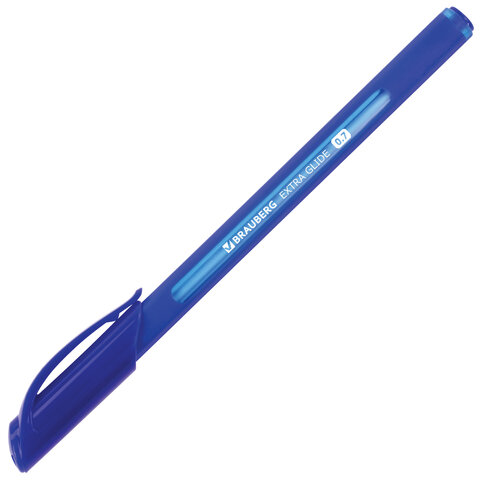 Ручка шариковая масляная BRAUBERG "Extra Glide Soft Blue", СИНЯЯ, узел