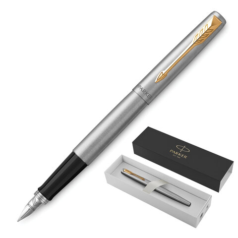 Ручка перьевая PARKER "Jotter Stainless Steel GT", корпус серебристый, Ручка перьевая PARKER "Jotter Stainless Steel GT", корпус серебристый,