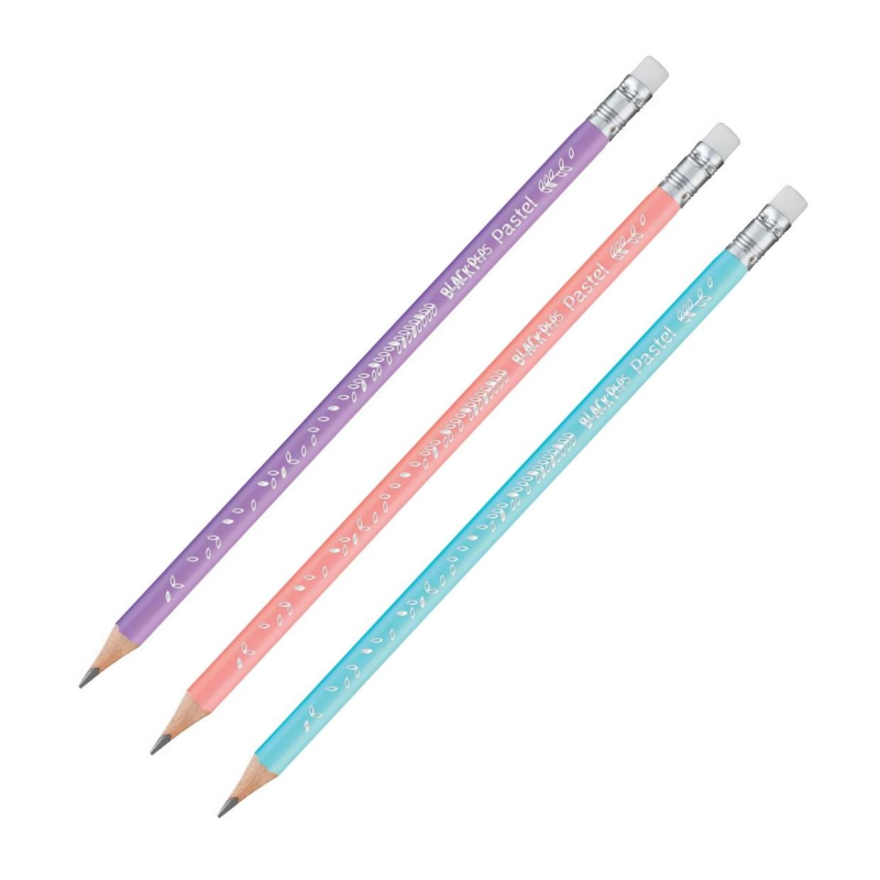 Карандаш чернографитный Maped с ластиком НВ 3шт 851719 BLACK PEP'S PASTEL Карандаш чернографитный Maped с ластиком НВ 3шт 851719 BLACK PEP'S PASTEL