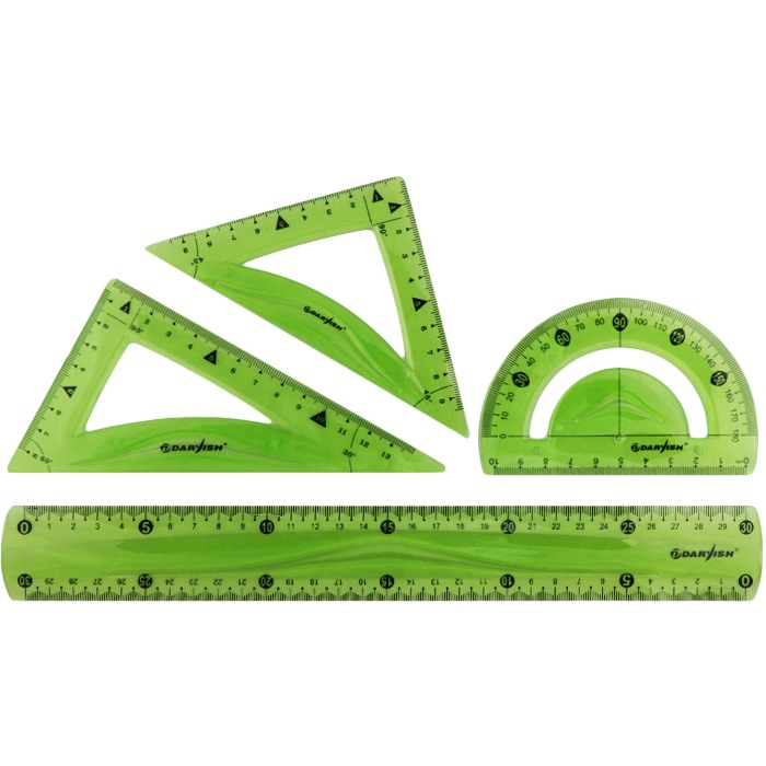 Набор геометрический "Darvish" 4 предмета мягкий пластик (линейка Набор геометрический "Darvish" 4 предмета мягкий пластик (линейка