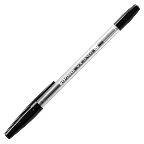 Ручка шариковая BRAUBERG "M-500 CLASSIC", ЧЕРНАЯ, корпус прозрачный, Ручка шариковая BRAUBERG "M-500 CLASSIC", ЧЕРНАЯ, корпус прозрачный,
