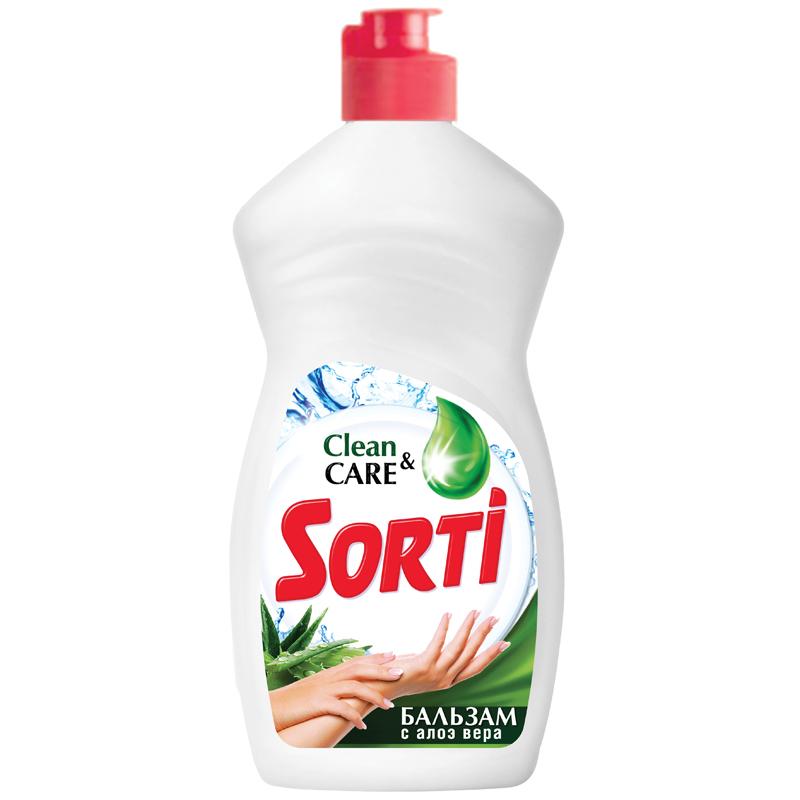 Средство для мытья посуды Sorti "Бальзам Алоэ вера",0,45л 1092-3 Средство для мытья посуды Sorti "Бальзам Алоэ вера",0,45л 1092-3