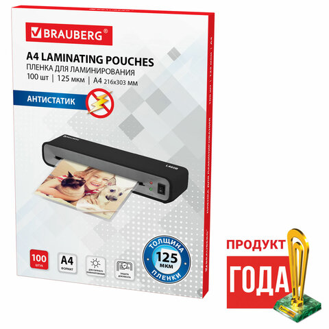 Пленки-заготовки для ламинирования АНТИСТАТИК, А4, КОМПЛЕКТ 100 шт., 125 мкм, Пленки-заготовки для ламинирования АНТИСТАТИК, А4, КОМПЛЕКТ 100 шт., 125 мкм,