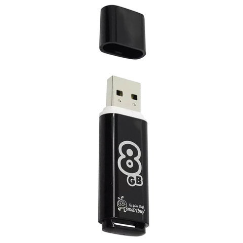 Флэш-диск 8 GB, SMARTBUY Glossy, USB 2.0, черный, SB8GBGS-K Флэш-диск 8 GB, SMARTBUY Glossy, USB 2.0, черный, SB8GBGS-K