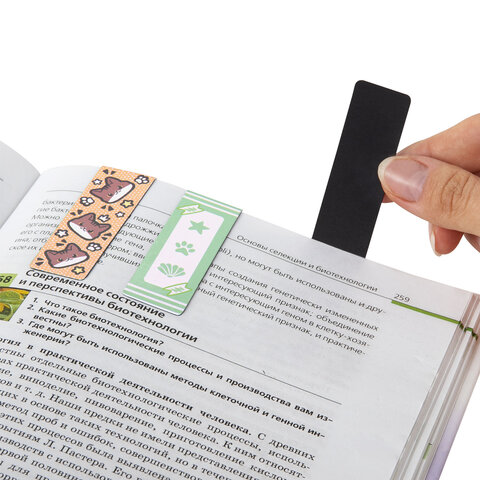 Закладки для книг МАГНИТНЫЕ, "МИЛЫЕ КОТЫ", набор 6 штук, 60x20 мм,