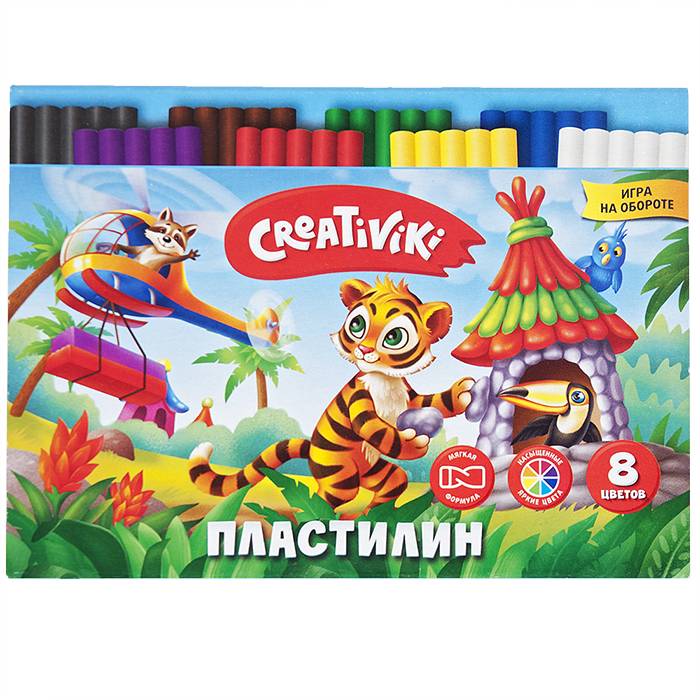 Пластилин Creativiki 8 цв. 120 г ПЛ08КР Пластилин Creativiki 8 цв. 120 г ПЛ08КР