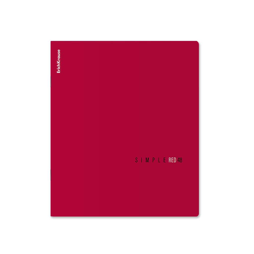 Тетрадь общая ученическая ErichKrause Simple Color, красный, 48 листов, клетка, Тетрадь общая ученическая ErichKrause Simple Color, красный, 48 листов, клетка,