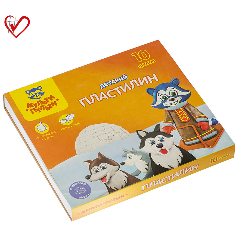 Пластилин "Енот на Аляске" 10 цветов, 150гр, со стеком ДП_10234 Пластилин "Енот на Аляске" 10 цветов, 150гр, со стеком ДП_10234