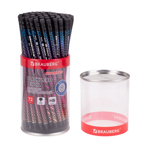 Карандаш чернографитный BRAUBERG "RHOMBUS", 1 шт., HB, с ластиком, Карандаш чернографитный BRAUBERG "RHOMBUS", 1 шт., HB, с ластиком,