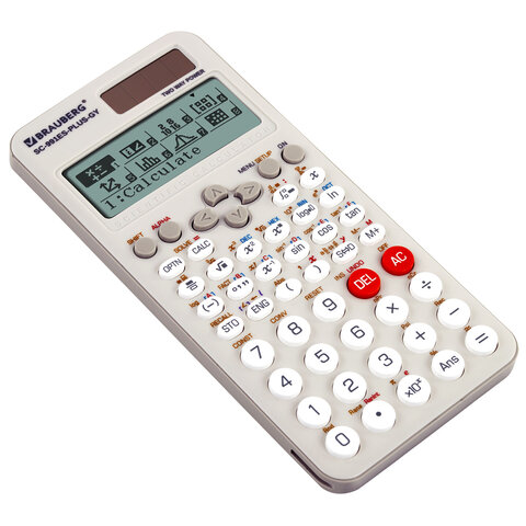 Калькулятор инженерный BRAUBERG SC-991ES-PLUS-GY (164х80 мм), 552 функции, 10+2