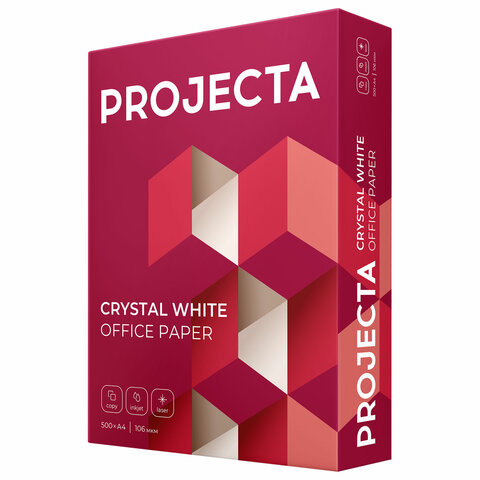 Бумага офисная А4, 80 г/м2, 500 л., марка А, PROJECTA, Россия, 168% (CIE) Бумага офисная А4, 80 г/м2, 500 л., марка А, PROJECTA, Россия, 168% (CIE)