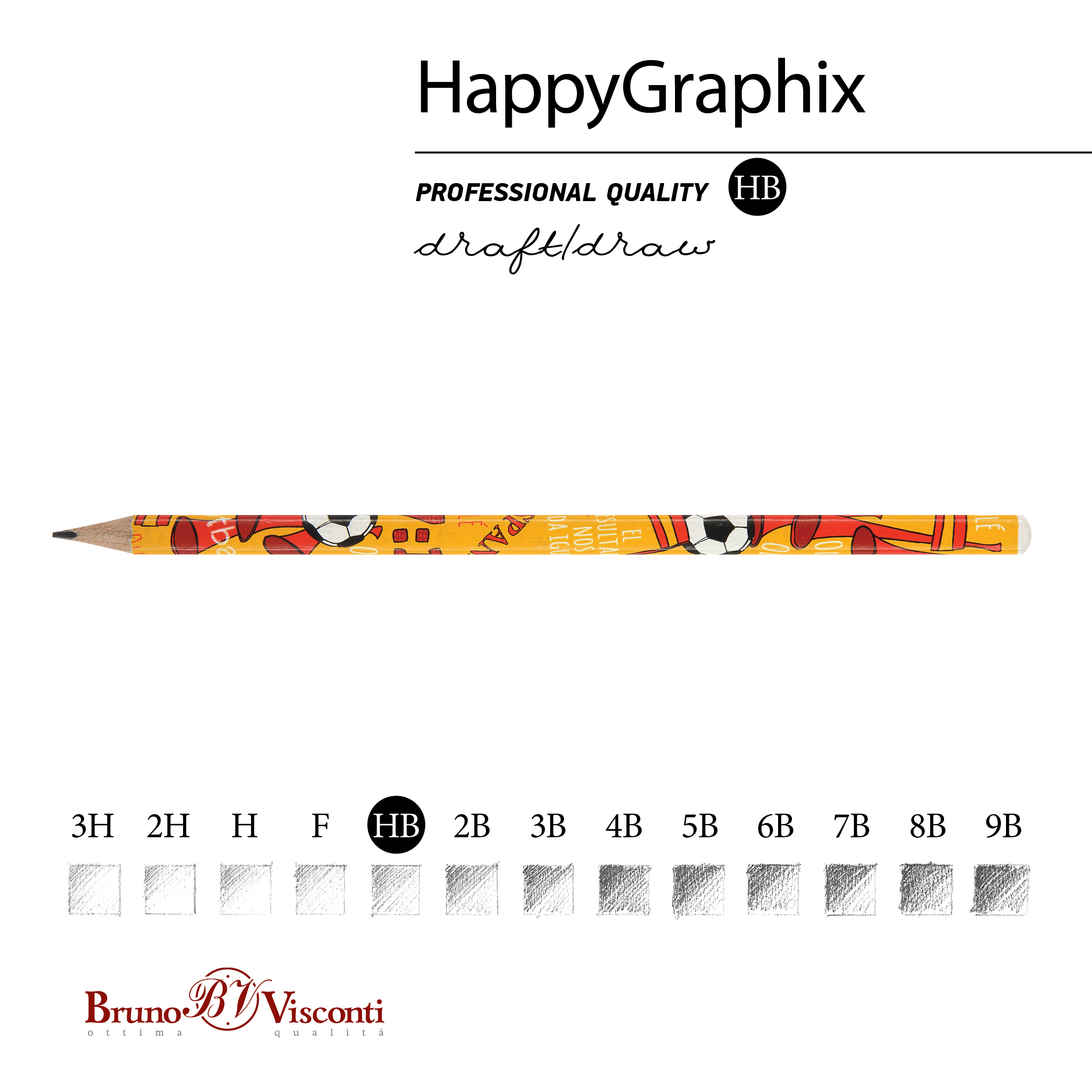 КАРАНДАШ ЧЕРНОГРАФИТОВЫЙ "HappyGraphix. Футбол.Чемпионы. Испания" НВ