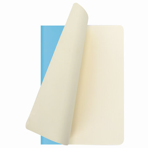 Тетрадь 48 л. в точку обложка кожзам SoftTouch, сшивка, A5 (147х210мм), ГОЛУБОЙ,