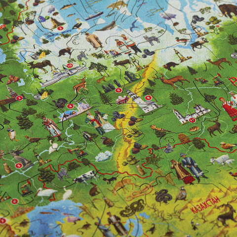 Интерактивная деревянная карта-пазл GLOBEN "Карта нашей Родины", 29х20