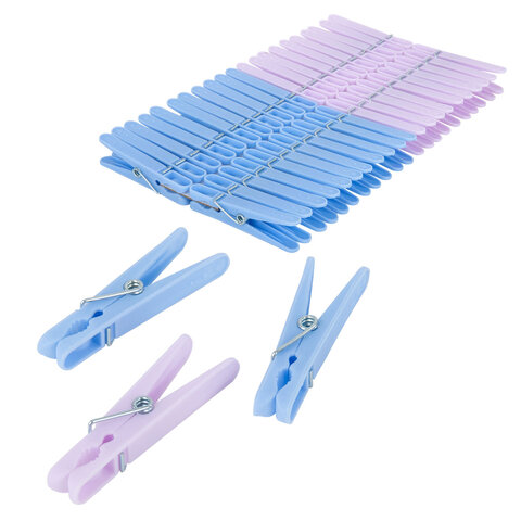 Прищепки бельевые 6,8 см, КОМПЛЕКТ 42 штуки, пластик, ассорти, PRIMILA (ПРИМИЛА)