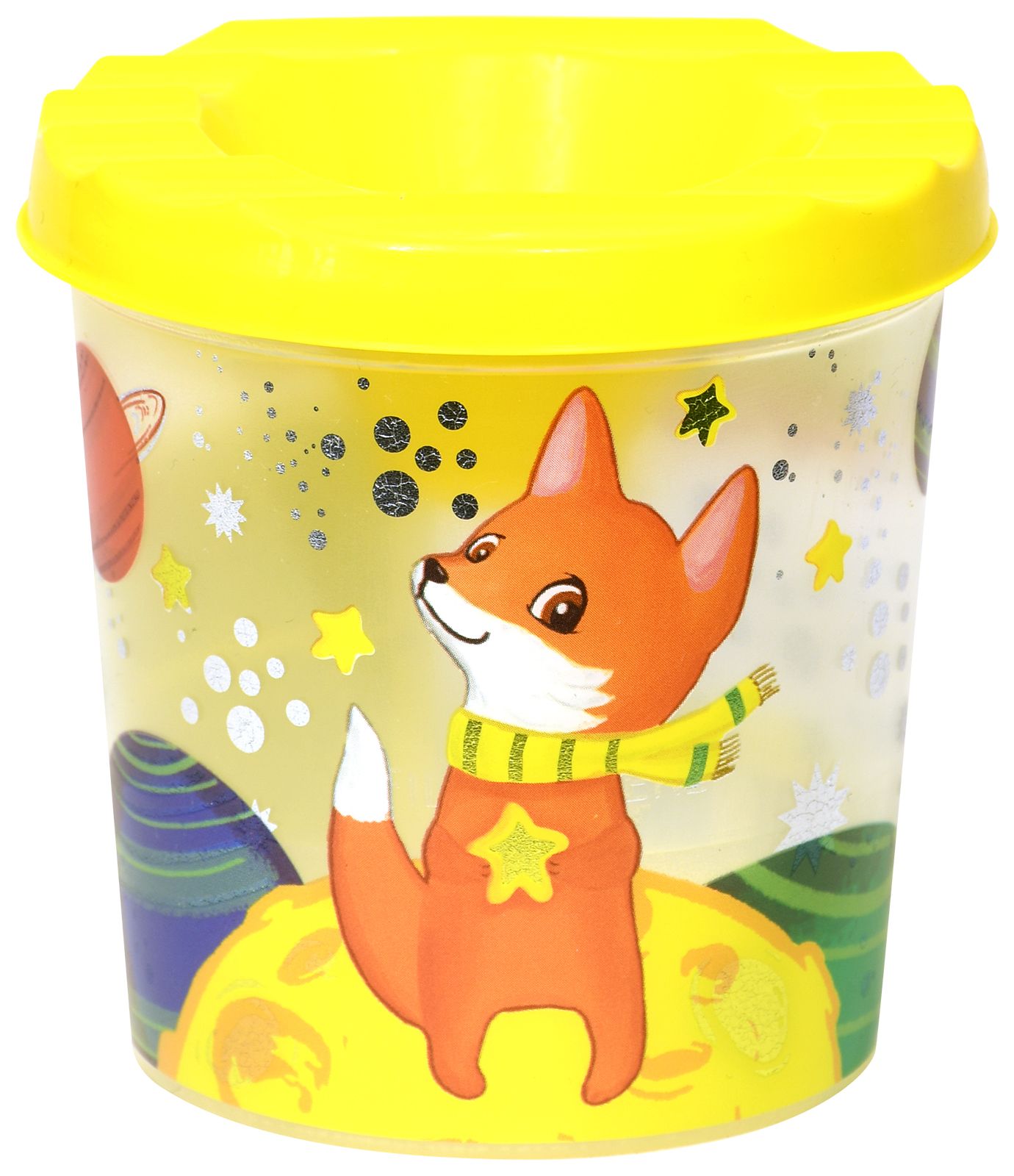 Стакан-непроливайка Каляка-Маляка ЛИС 250 мл желт. с принтом, тиснение фольгой Стакан-непроливайка Каляка-Маляка ЛИС 250 мл желт. с принтом, тиснение фольгой