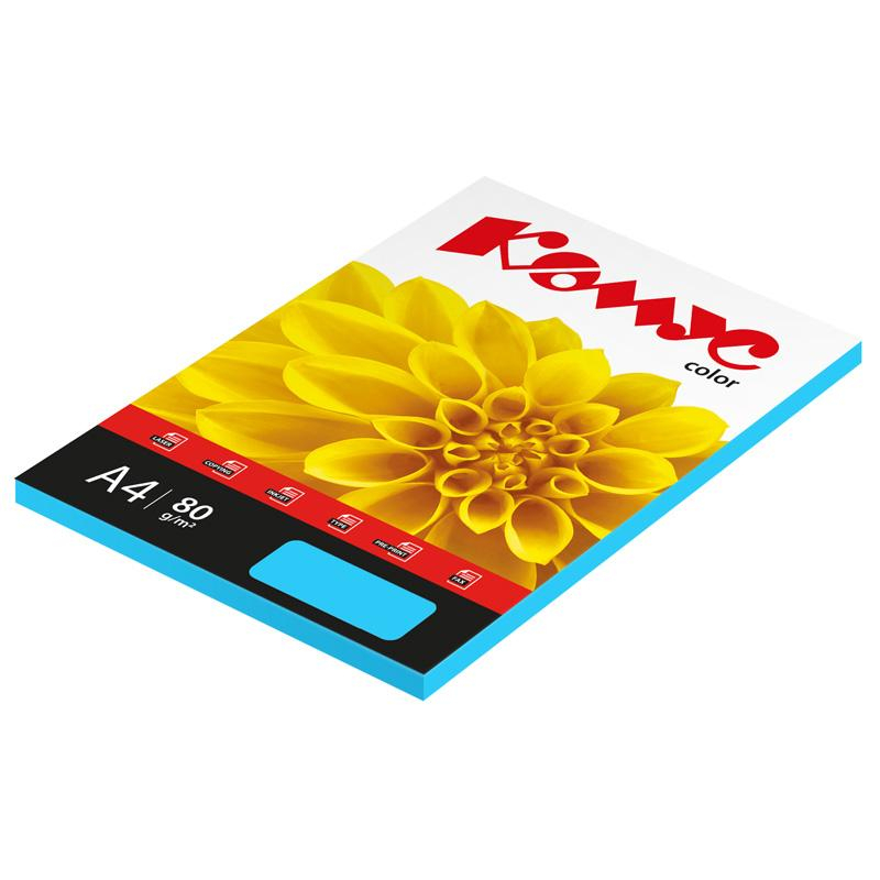 Бумага цветная Комус Color (голубой интенсив), 80г, А4, 100 л. Бумага цветная Комус Color (голубой интенсив), 80г, А4, 100 л.