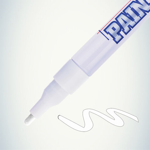 Маркер-краска лаковый (paint marker) MUNHWA "Slim", 2 мм, БЕЛЫЙ,