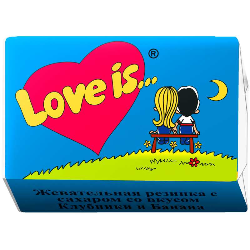 Жевательная резинка Love is..., банан-клубника Жевательная резинка Love is..., банан-клубника
