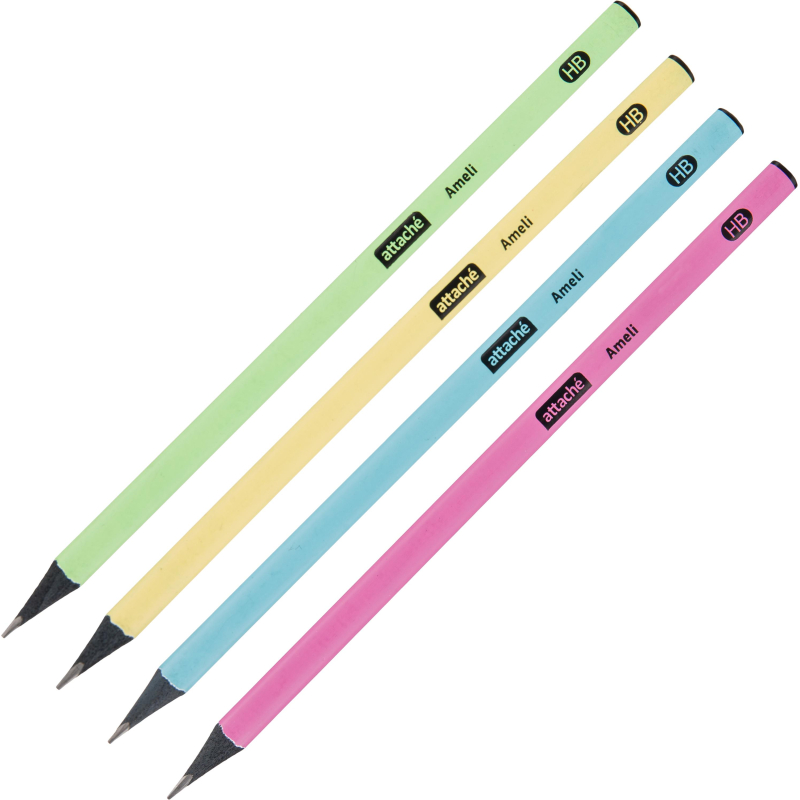 Карандаш чернографитный Attache Ameli HB б/ласт трехгр черн.дерево, в Карандаш чернографитный Attache Ameli HB б/ласт трехгр черн.дерево, в