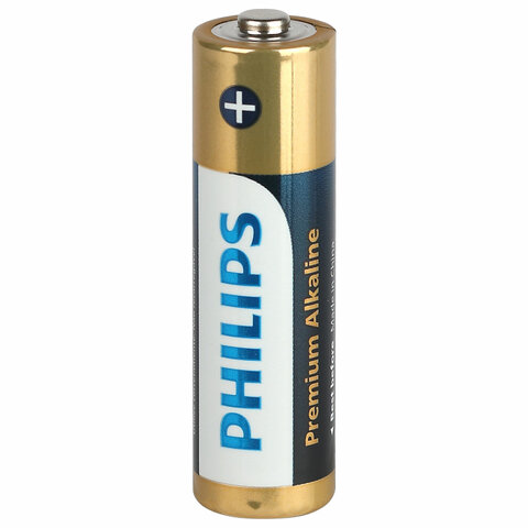 Батарейки алкалиновые "пальчиковые" КОМПЛЕКТ 4 шт., PHILIPS Premium