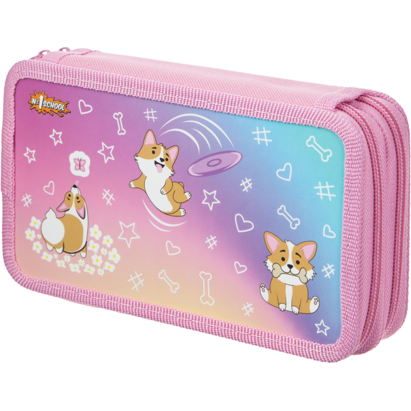 Пенал №1School Corgi time 2 отд., ламинат, софт тач, 190x110 мм, ПКК 11-6 Пенал №1School Corgi time 2 отд., ламинат, софт тач, 190x110 мм, ПКК 11-6