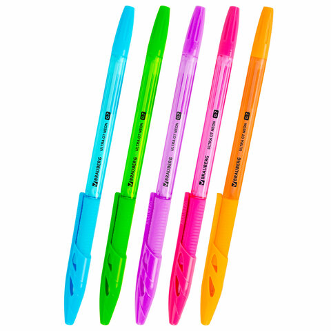 Ручка шариковая с грипом BRAUBERG "ULTRA GT NEON", СИНЯЯ, корпус Ручка шариковая с грипом BRAUBERG "ULTRA GT NEON", СИНЯЯ, корпус