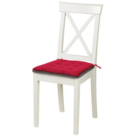 Подушка на стул "ВЕЛЬВЕТ" 38х38 см, полиэстер, бордовая, PRIMILA