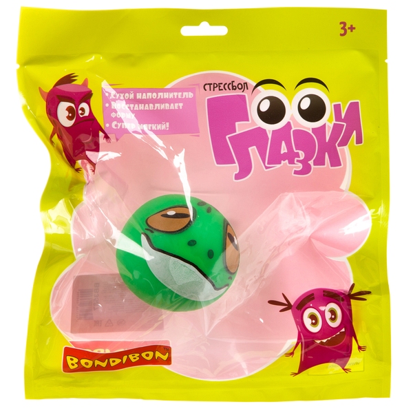 Стрессбол Bondibon «ГЛАЗКИ», лягушка. ВВ3587 Стрессбол Bondibon «ГЛАЗКИ», лягушка. ВВ3587