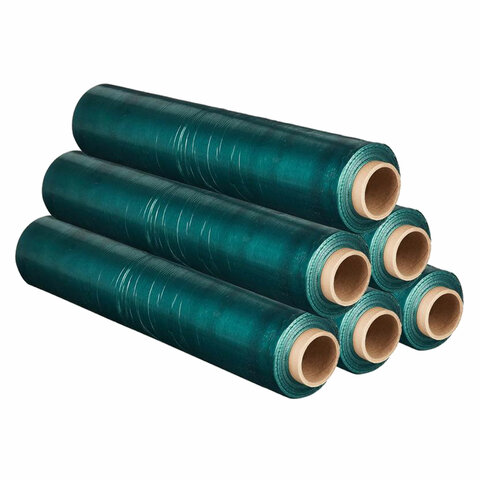 Стрейч-пленка для ручной упаковки, вторичное сырье, ЗЕЛЕНАЯ 50 см х 217 м, 20