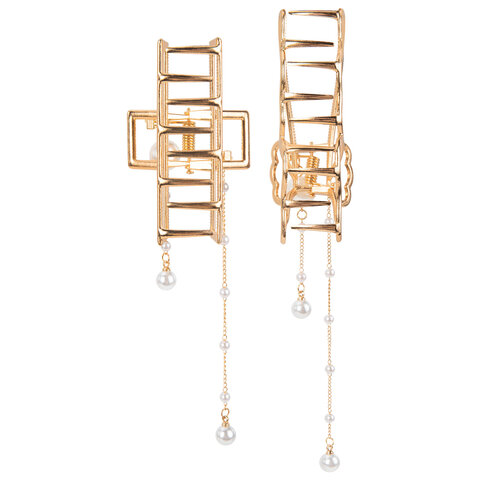 Краб для волос 7,5 см, с подвесками, золотистый, АССОРТИ, MONTE VITA (МОНТЕ