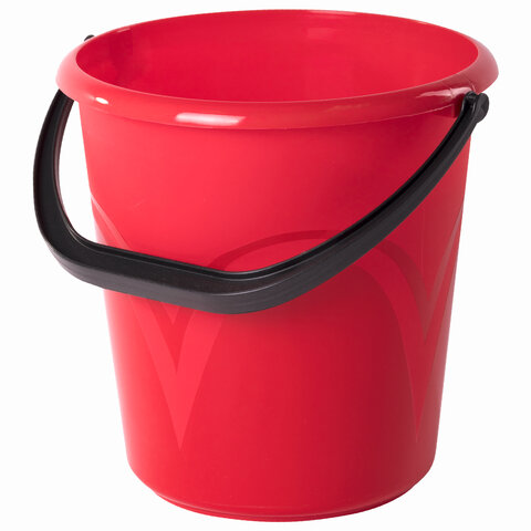 Ведро 8 л, без крышки, пластиковое, пищевое, с глянцевым узором, цвет красный, Ведро 8 л, без крышки, пластиковое, пищевое, с глянцевым узором, цвет красный,