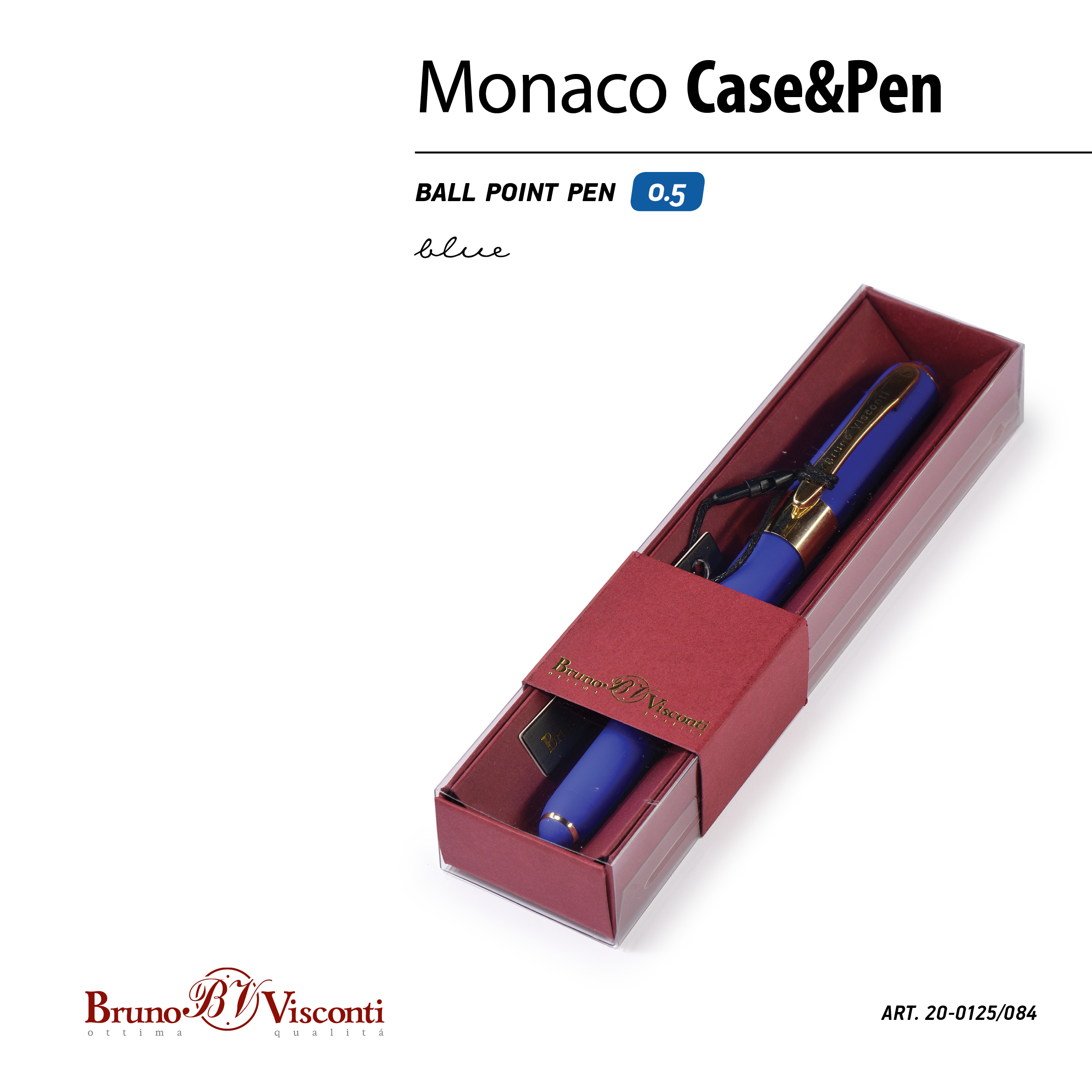 РУЧКА В ФУТЛЯРЕ "MONACO" ШАРИКОВАЯ 0.5 ММ, СИНЯЯ (синий корпус, РУЧКА В ФУТЛЯРЕ "MONACO" ШАРИКОВАЯ 0.5 ММ, СИНЯЯ (синий корпус,