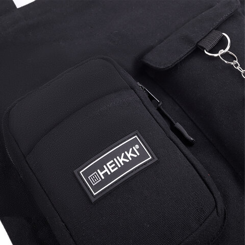 Сумка шоппер HEIKKI EQUIP (ХЕЙКИ), канвас, карманы, 40х35 см, черный, 272441 Сумка шоппер HEIKKI EQUIP (ХЕЙКИ), канвас, карманы, 40х35 см, черный, 272441