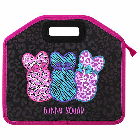 Папка-сумка ЮНЛАНДИЯ, 1 отделение, фетровые ручки, 34х30х11 см, Bunny squad,