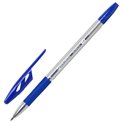 Ручки шариковые с грипом BRAUBERG "ULTRA GT", НАБОР 8 ШТУК, СИНИЕ, Ручки шариковые с грипом BRAUBERG "ULTRA GT", НАБОР 8 ШТУК, СИНИЕ,