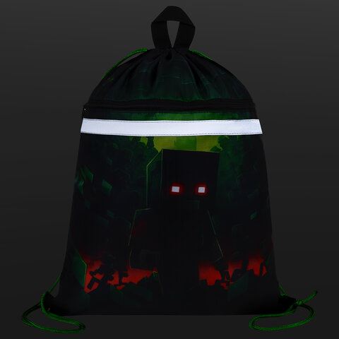 Мешок для обуви BRAUBERG, с петлей, светоотражающая полоса, 2 отделения, 46х36 Мешок для обуви BRAUBERG, с петлей, светоотражающая полоса, 2 отделения, 46х36