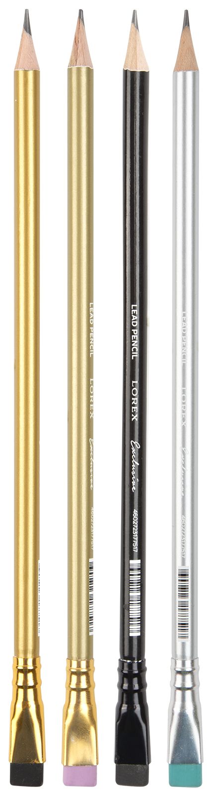 Карандаш чернографитный деревянный LOREX EXCLUSIVE METAL HEART, НВ, заточенный