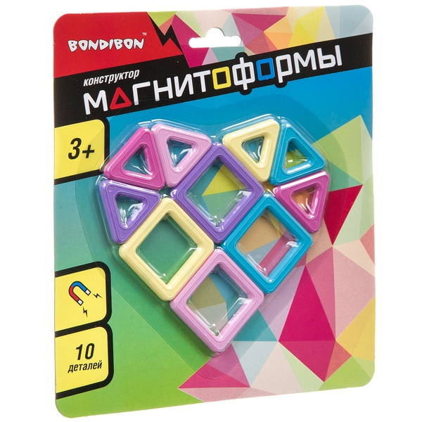 Магнитный конструктор МАГНИТОФОРМЫ Bondibon, набор 10 мини-дет., CRD 20х18 см. Магнитный конструктор МАГНИТОФОРМЫ Bondibon, набор 10 мини-дет., CRD 20х18 см.