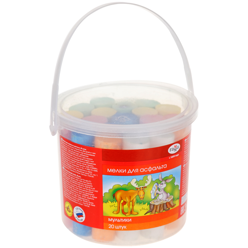 "Мелки для асфальта Гамма ""Мультики"", цветные, 20шт., "Мелки для асфальта Гамма ""Мультики"", цветные, 20шт.,