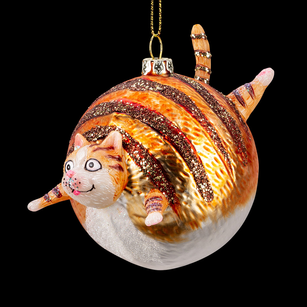 Украшение ErichKrause Decor® Кот кругленький 9см, стекло Украшение ErichKrause Decor® Кот кругленький 9см, стекло