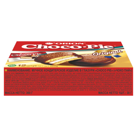 Печенье ORION "Choco Pie Original" 360 г (12 штук х 30 г), О0000013014 Печенье ORION "Choco Pie Original" 360 г (12 штук х 30 г), О0000013014