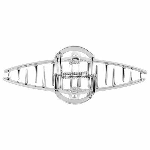 Краб для волос 11 см, с жемчужинкой, серебристый, MONTE VITA (МОНТЕ ВИТА),