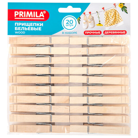 Прищепки бельевые 8,4 см, КОМПЛЕКТ 20 штук, дерево, PRIMILA (ПРИМИЛА) WOOD, Прищепки бельевые 8,4 см, КОМПЛЕКТ 20 штук, дерево, PRIMILA (ПРИМИЛА) WOOD,