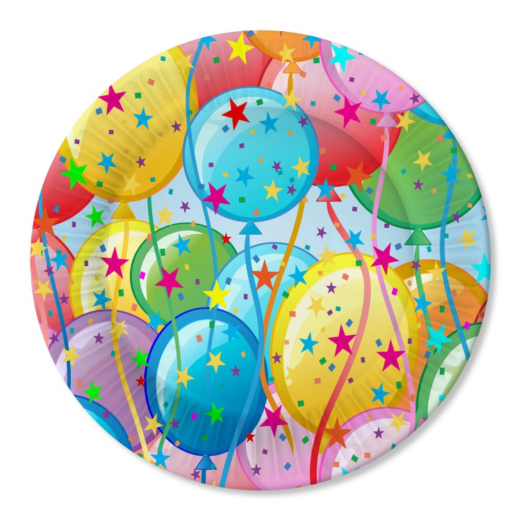 Набор бумажных тарелок Шары, 6 штук d=180 мм. Набор бумажных тарелок Шары, 6 штук d=180 мм.